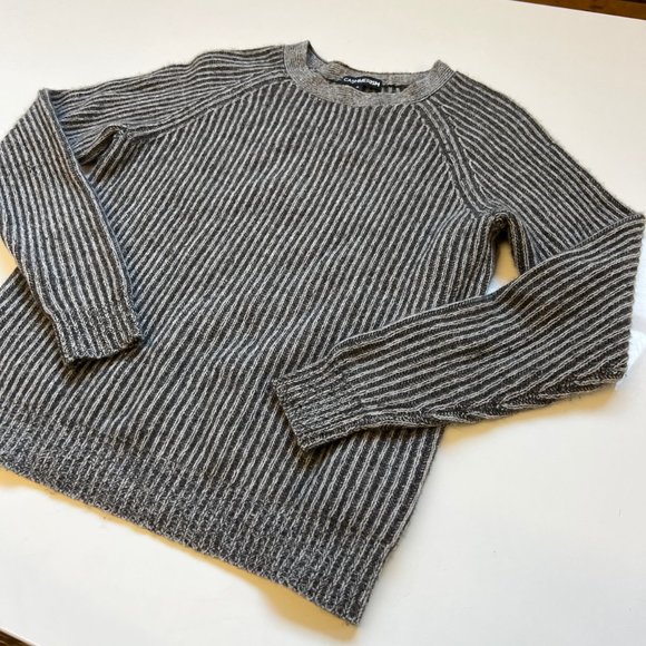 $370 Cashmerism RIB-KNIT Raglan Cashmere Pullover Gray Charcoal  Sweater sz S - Picture 8 of 11